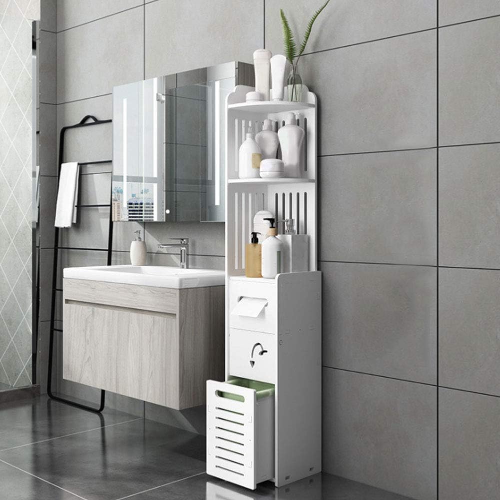 Dulap vertical pentru baie, 3 polite, 2 sertare 100x24x24/120x27x27 cm
