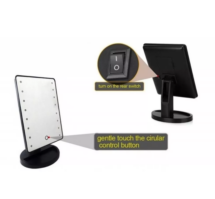 Oglinda cu LED-uri si touch pentru machiaj