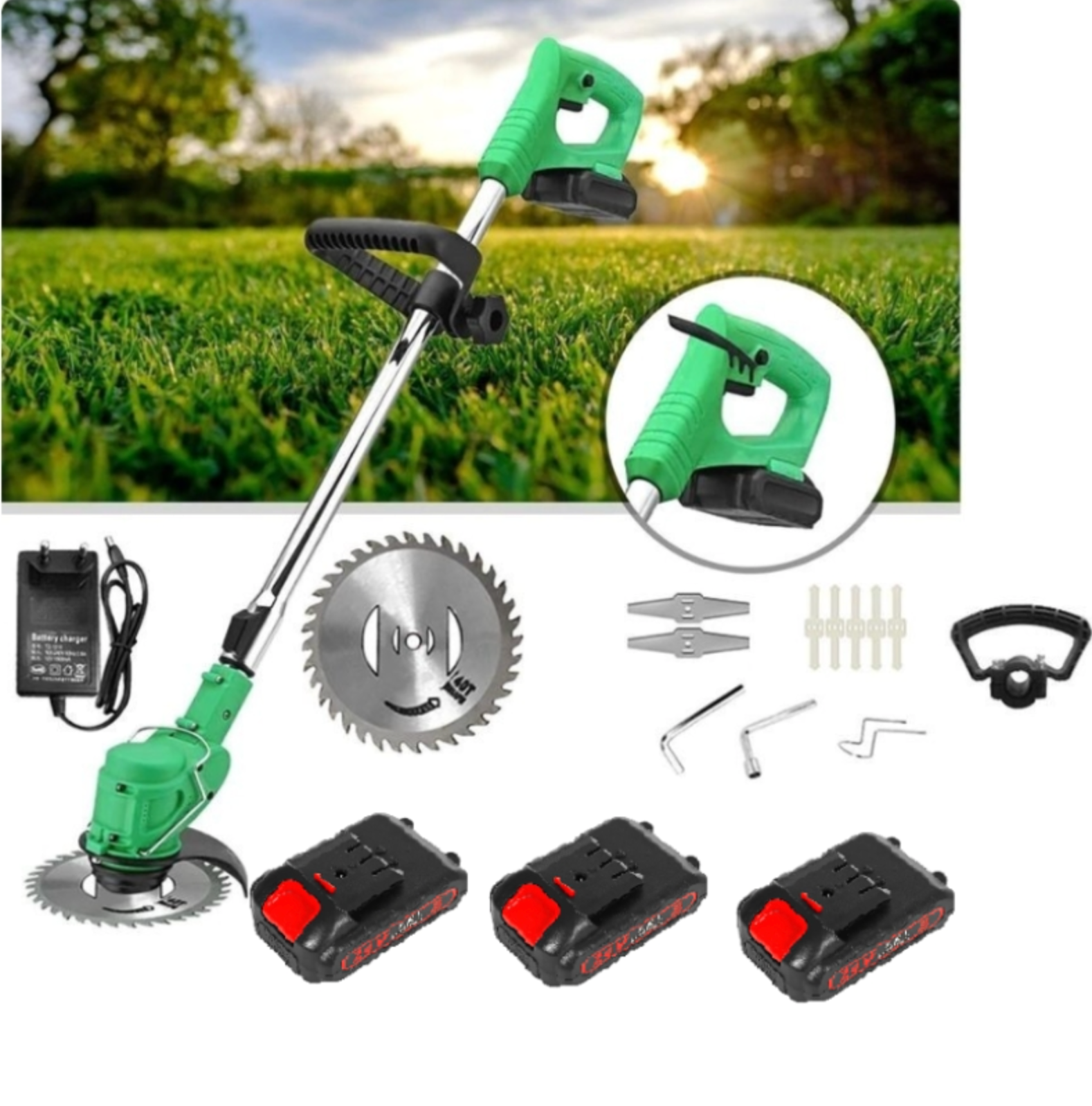 Motocoasa electrica, cu 1 acumulator inclus 36 V, brat ajustabil