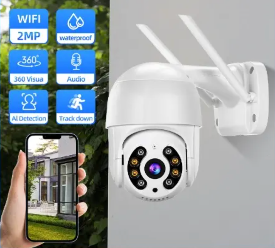 Set 2 x Camera de Supraveghere WIFI, interior exterior, rotire 360 grade, vedere nocturna