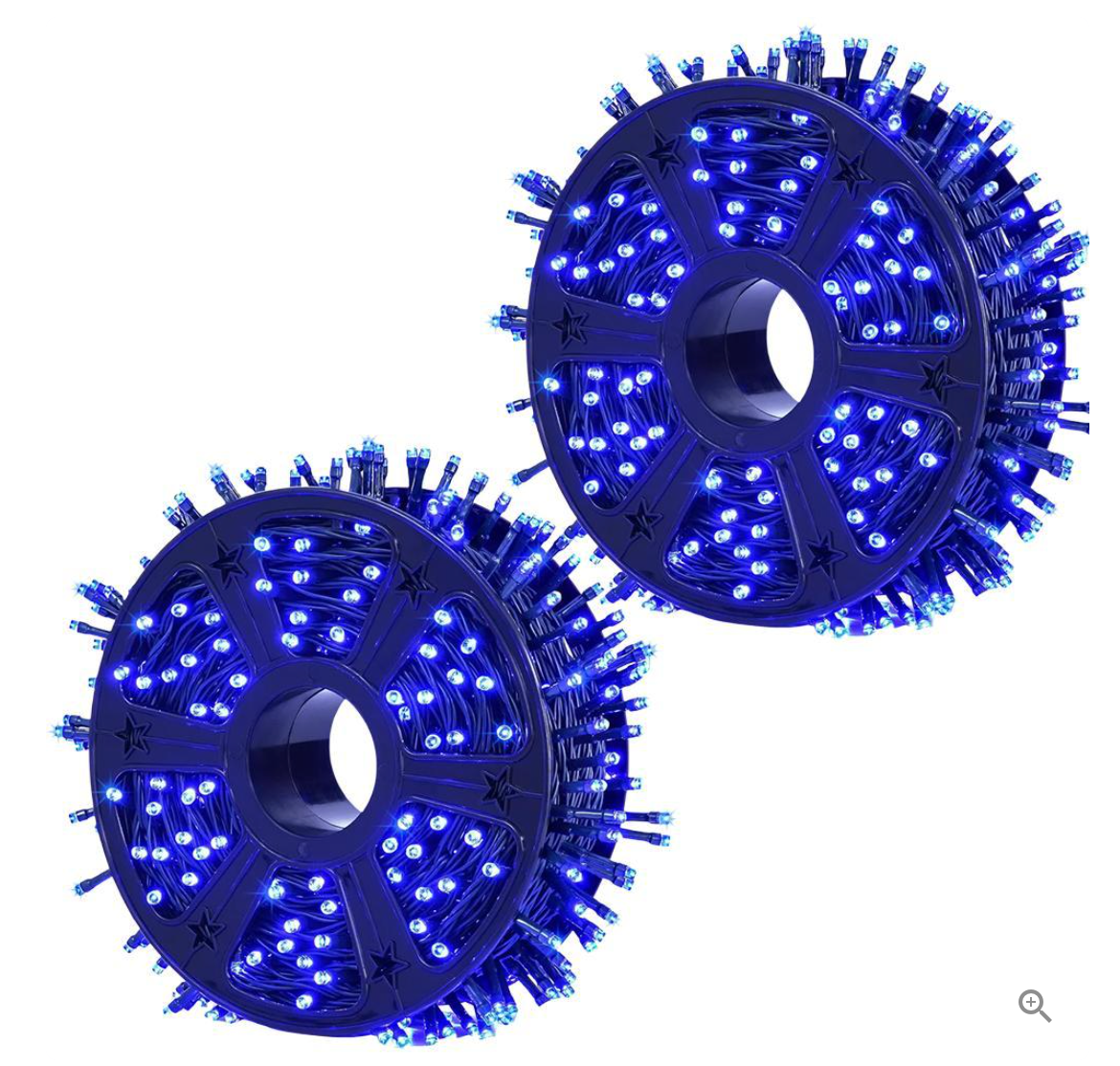 1+1 GRATIS:Instalatie De Craciun, Tip Rola, Cu 500 LED-uri Mari, Interior sau Exterior, Rezistenta La Vreme Rea, 50 m, Albastru