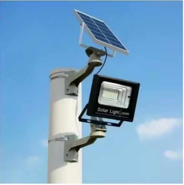 Set 2 x Proiector cu panou solar Jortan 50w, telecomanda, indicator baterie, 6500k, IP66