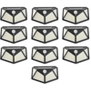 Set 10 Lampi solare de perete cu senzor de miscare 100 led