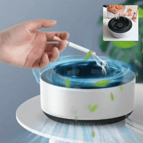 NOU - 1+1 GRATIS: Scrumiera electrica cu aspiratie COMPLETA pentru curatarea aerului