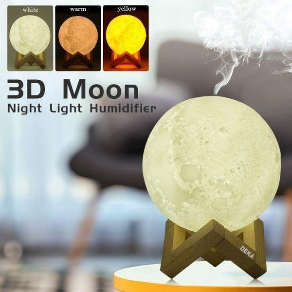 Lampa de veghe cu umidificator, Luna Moon 3D, 880 ml, 15cm