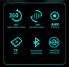 Boxa LED Bluetooth Smart Sound Stereo Party Subwoofer NEON AUX + USB + CARD